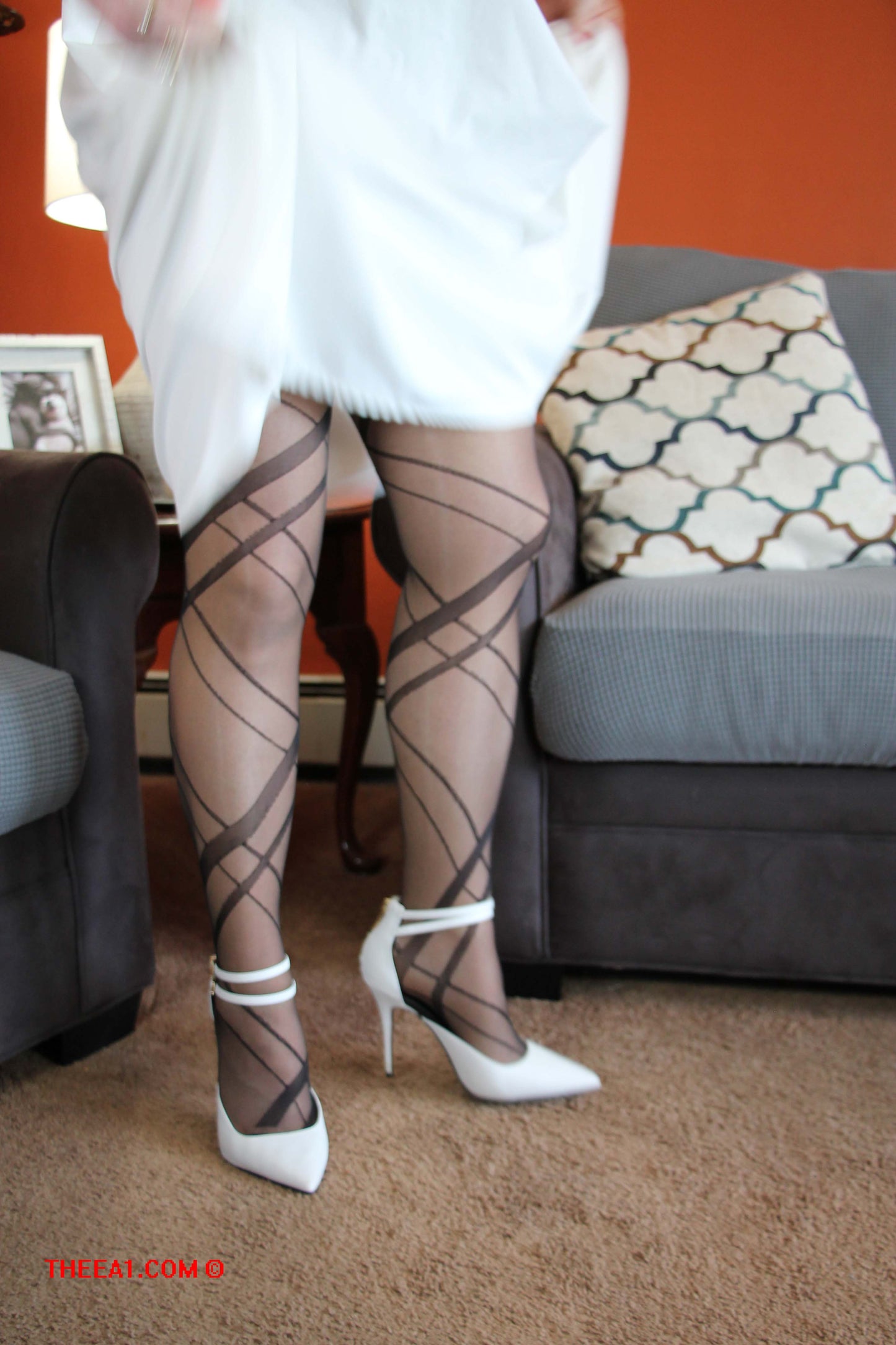 Well worn Black Sexy Designer Pantyhose